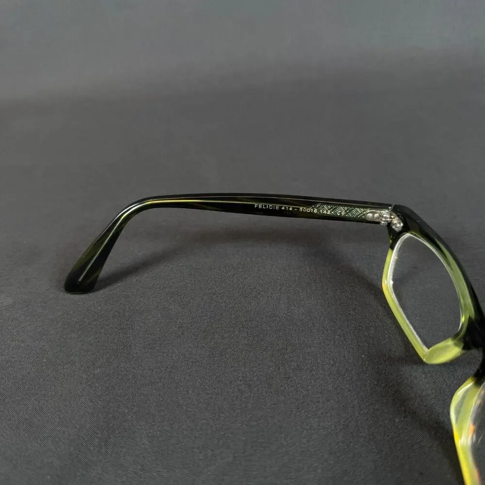 Jean Lafont Felicie 414 50-16 142 Green Tortoise Eyeglass Paris Only Frame